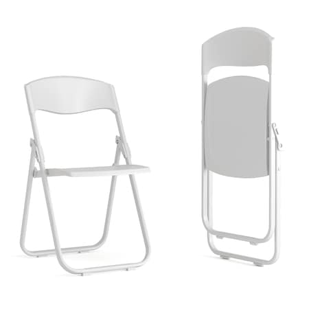 Flash Furniture White Plastic Folding Chair, PK2 2-RUT-I-WHITE-GG